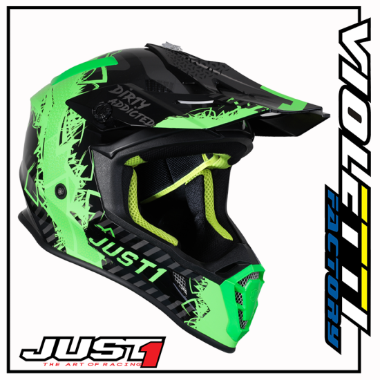 JUST1 J38 MASK FLUO GREEN TITANIUM BLACK