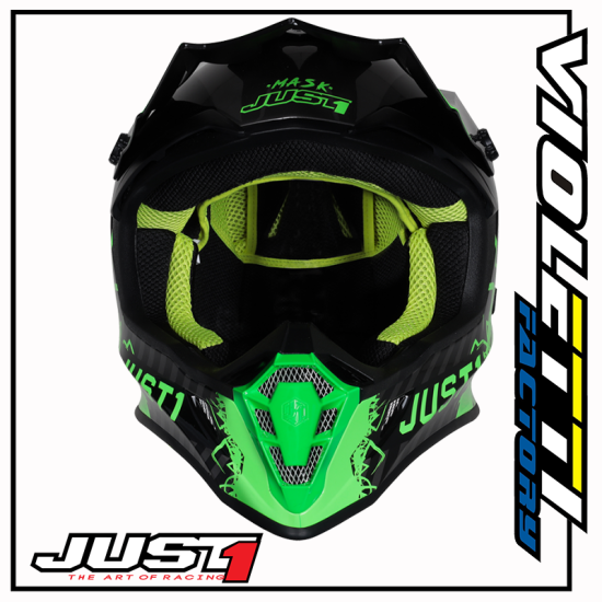 JUST1 J38 MASK FLUO GREEN TITANIUM BLACK